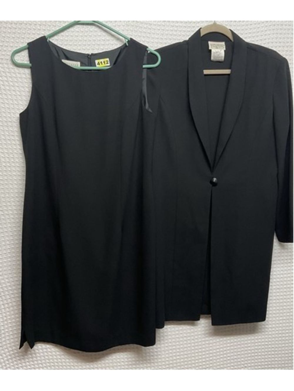 VTG Northern Traditions Black 2 Piece Set One Button Jacket/Mini Dress Women 10